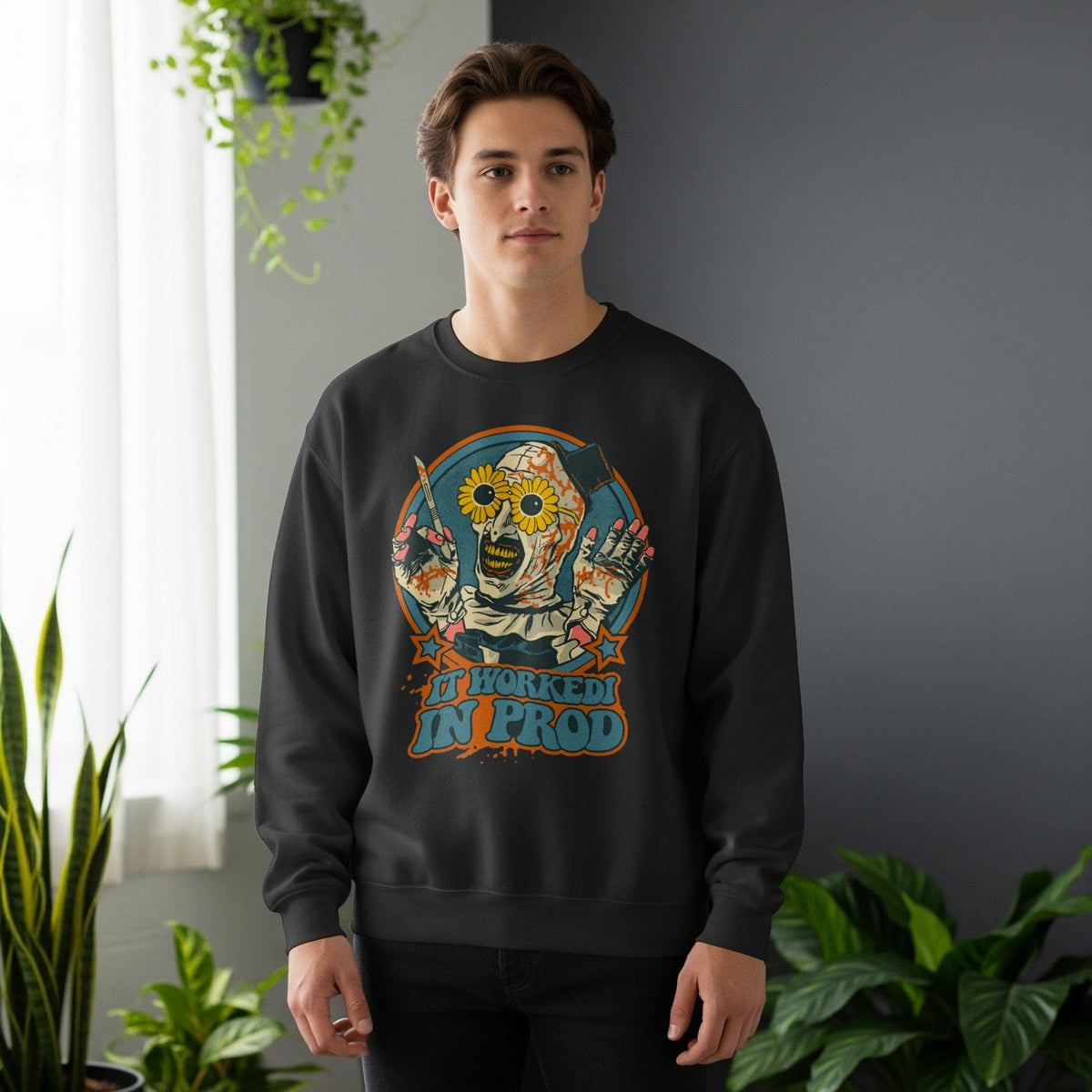 Code Culture it worked in prod sweatshirt funny programmer Sweatshirt in S — Code Culture developer clothing