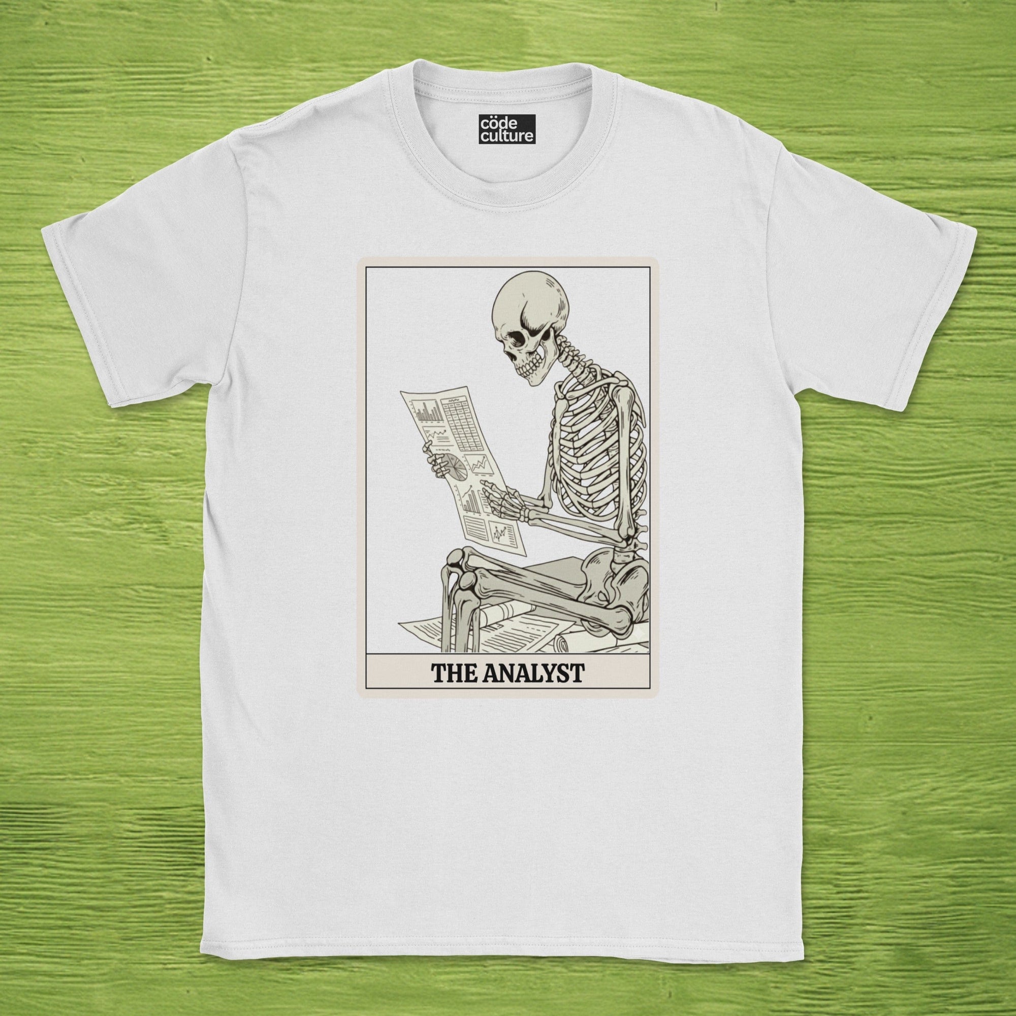 working skeleton analyst shirt