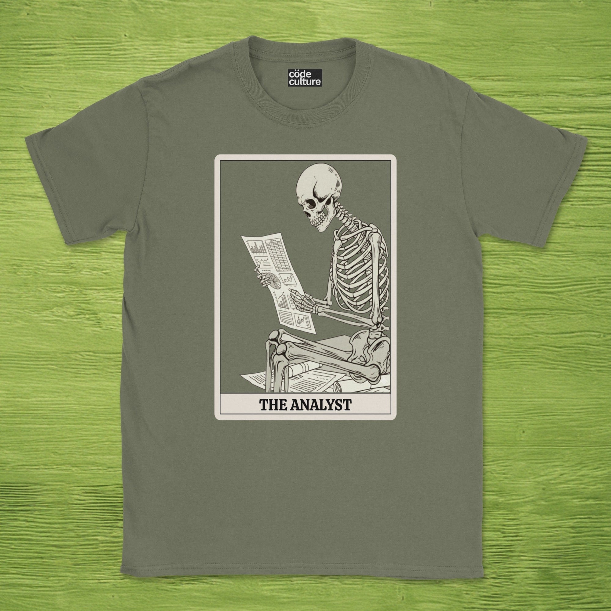 working skeleton analyst shirt