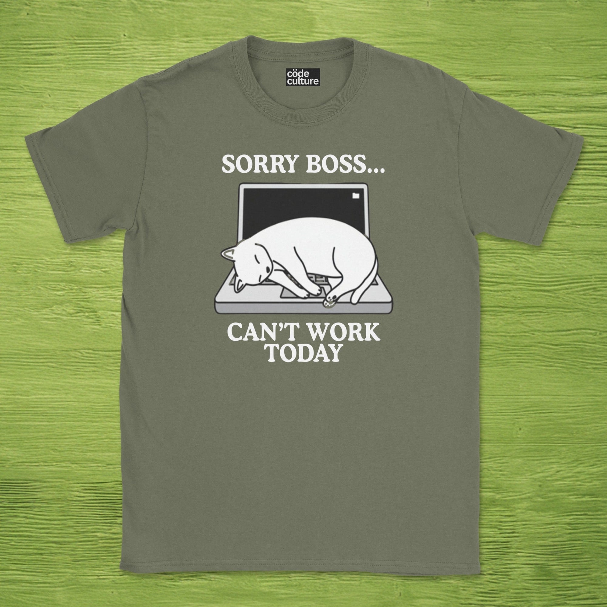 sorry boss cant work today cat shirt