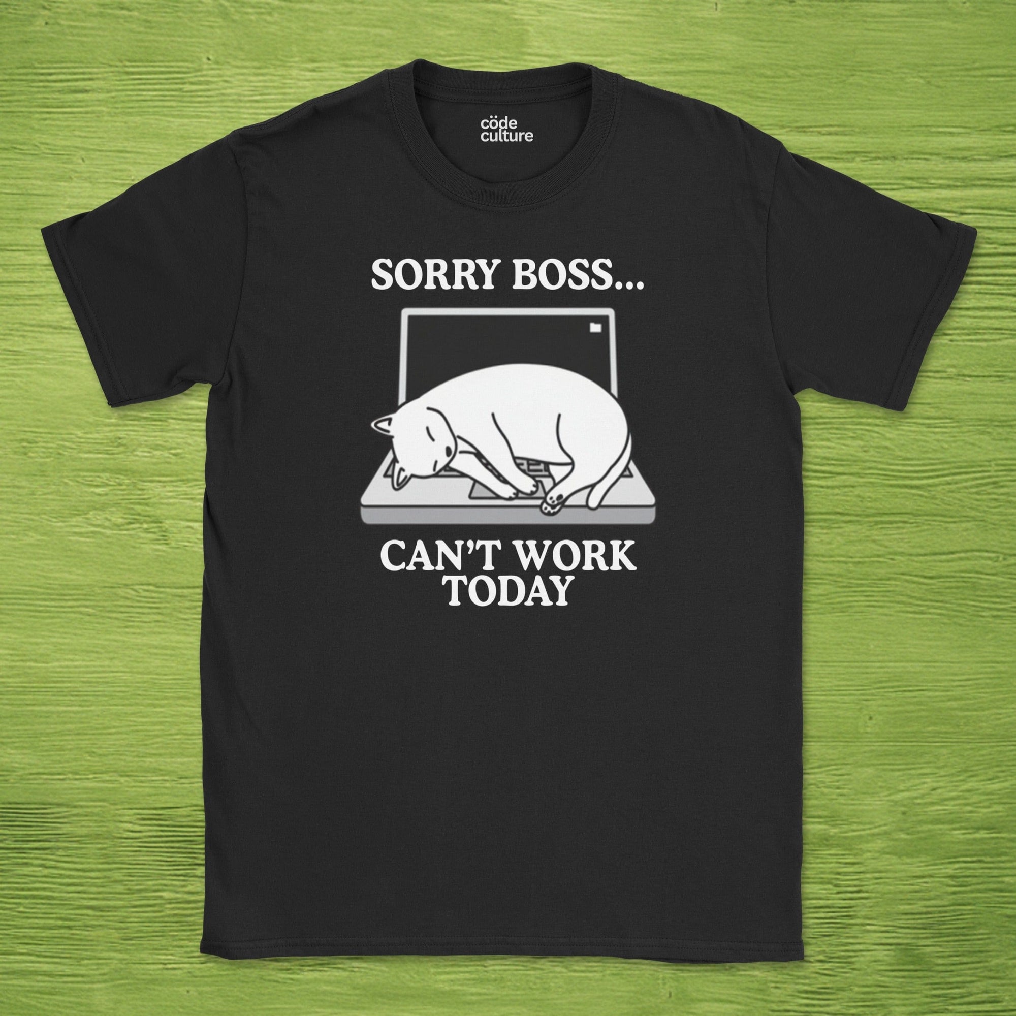 sorry boss cant work today cat shirt