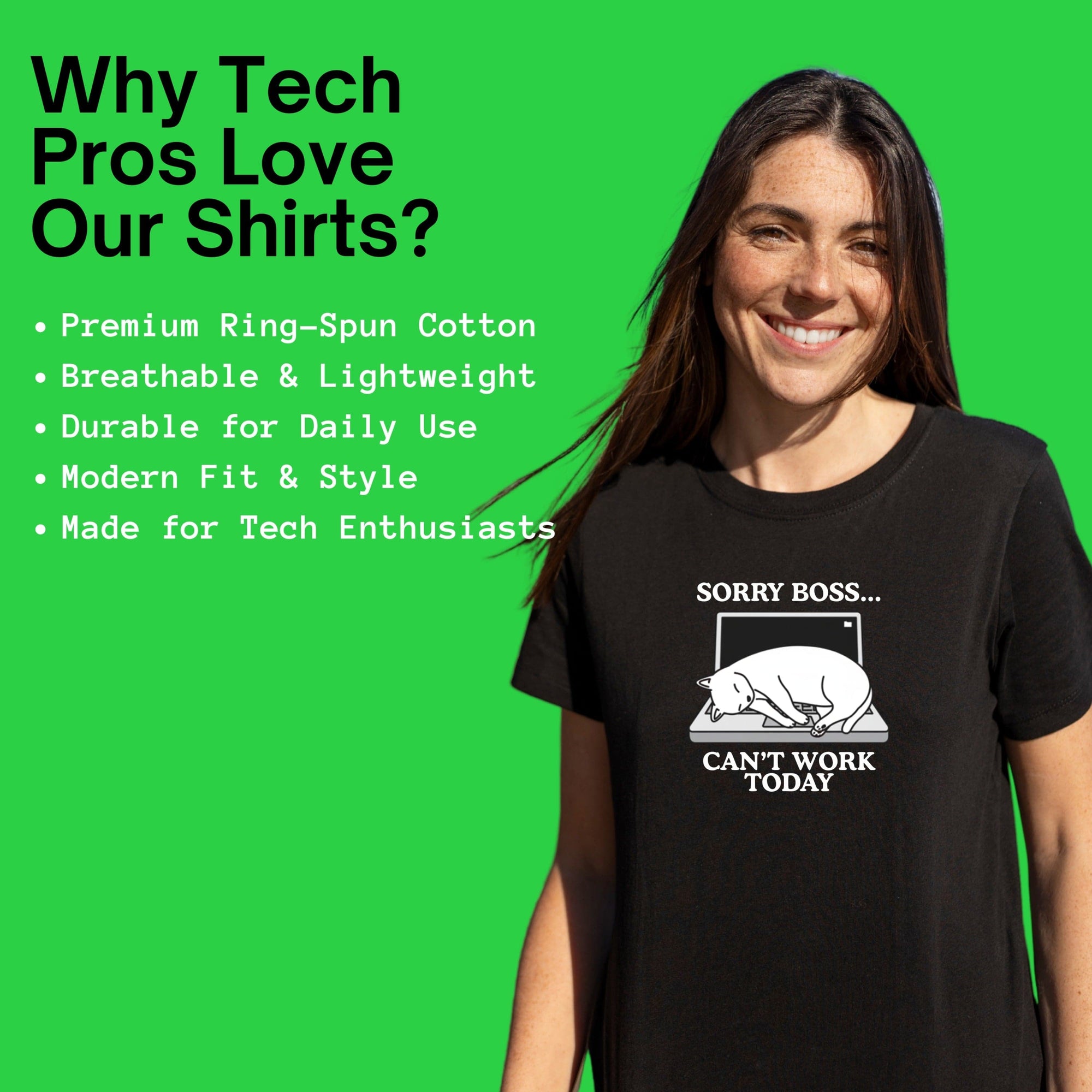 sorry boss cant work today cat shirt