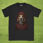 Code Culture dog in hoodie shirt funny programmer T-Shirt in Black — Code Culture developer clothing