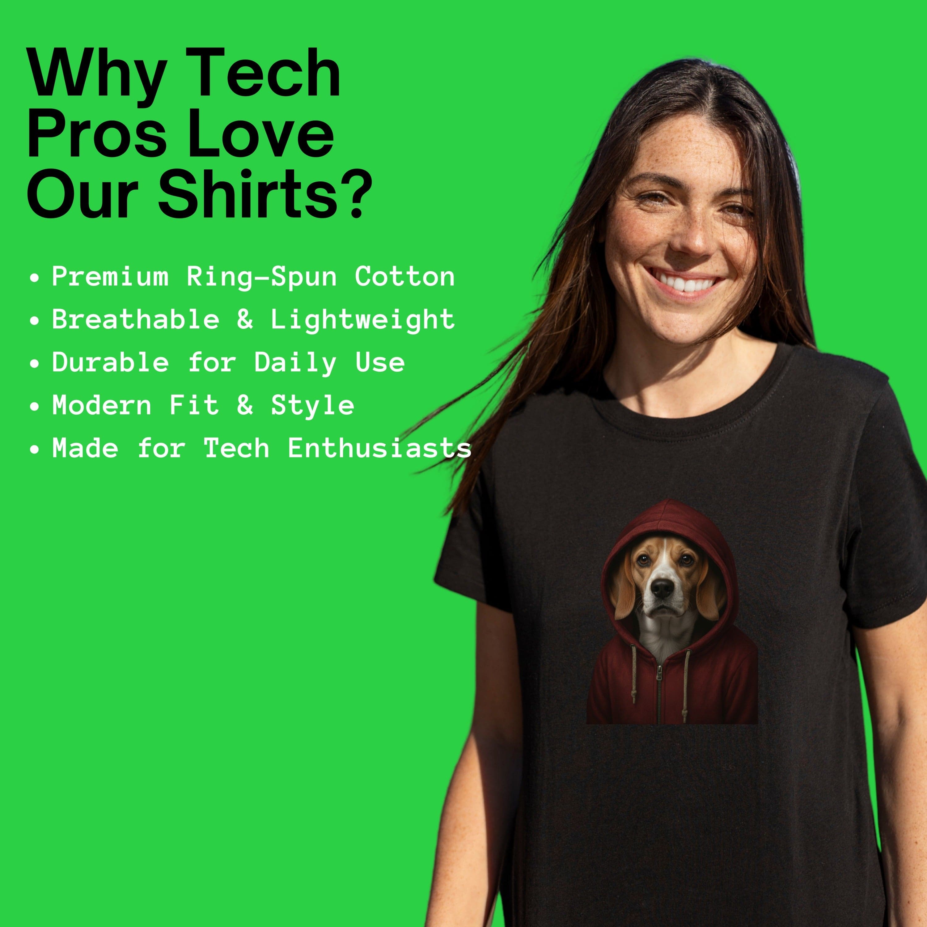 Code Culture dog in hoodie shirt funny programmer T-Shirt in Dark Chocolate — Code Culture developer clothing