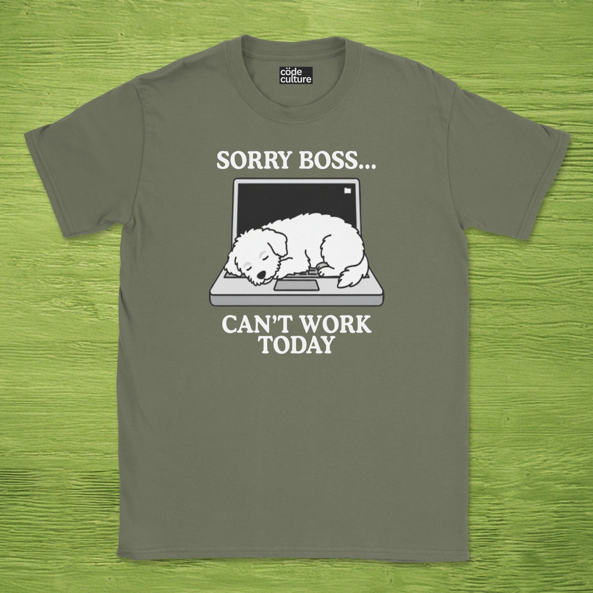 sorry boss cant work today dog shirt