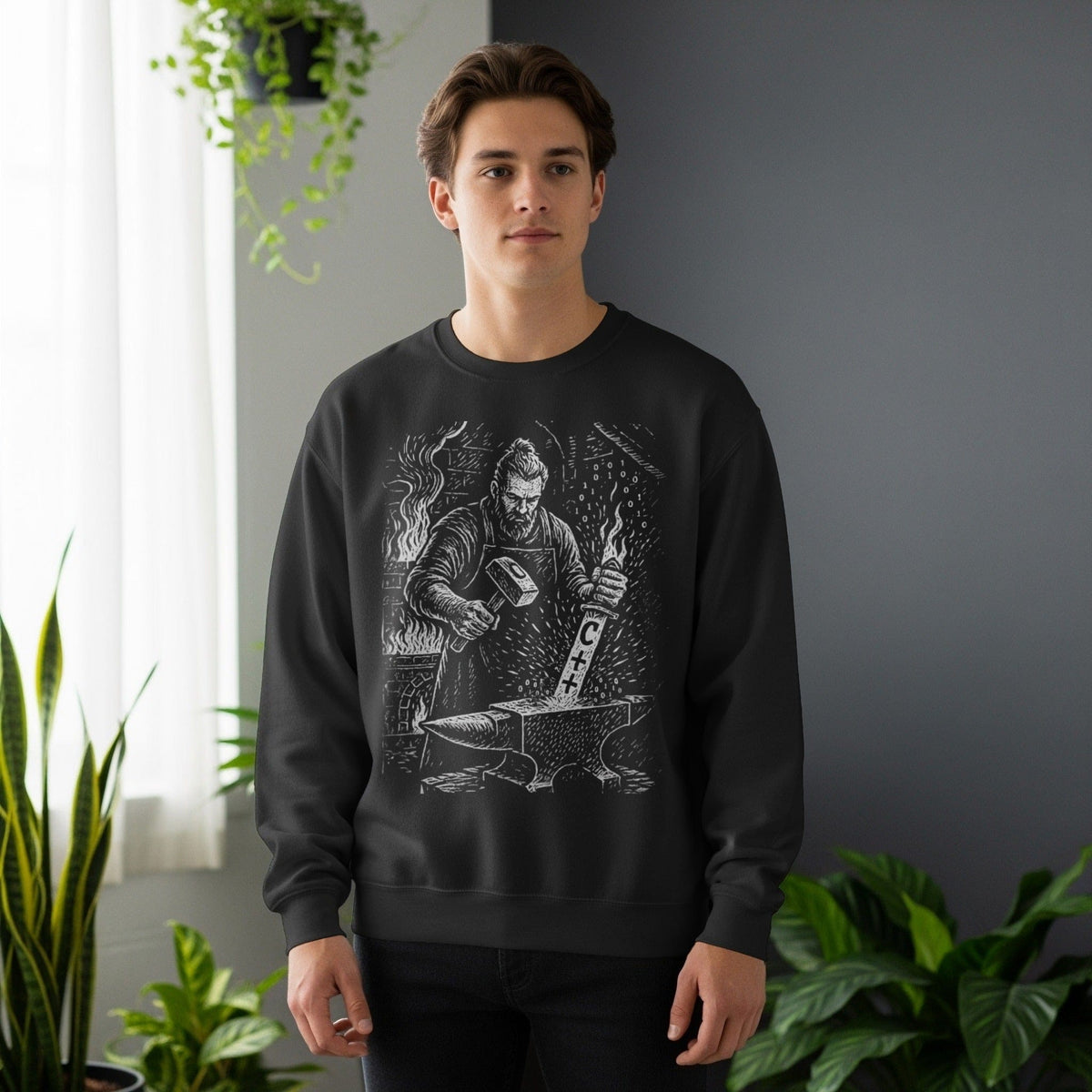 Code Culture C blacksmith sweatshirt funny programmer Sweatshirt in S — Code Culture developer clothing