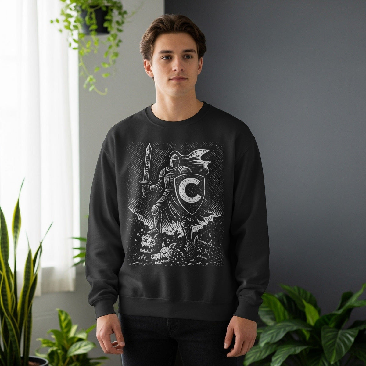 Code Culture C knight sweatshirt funny programmer Sweatshirt in S — Code Culture developer clothing