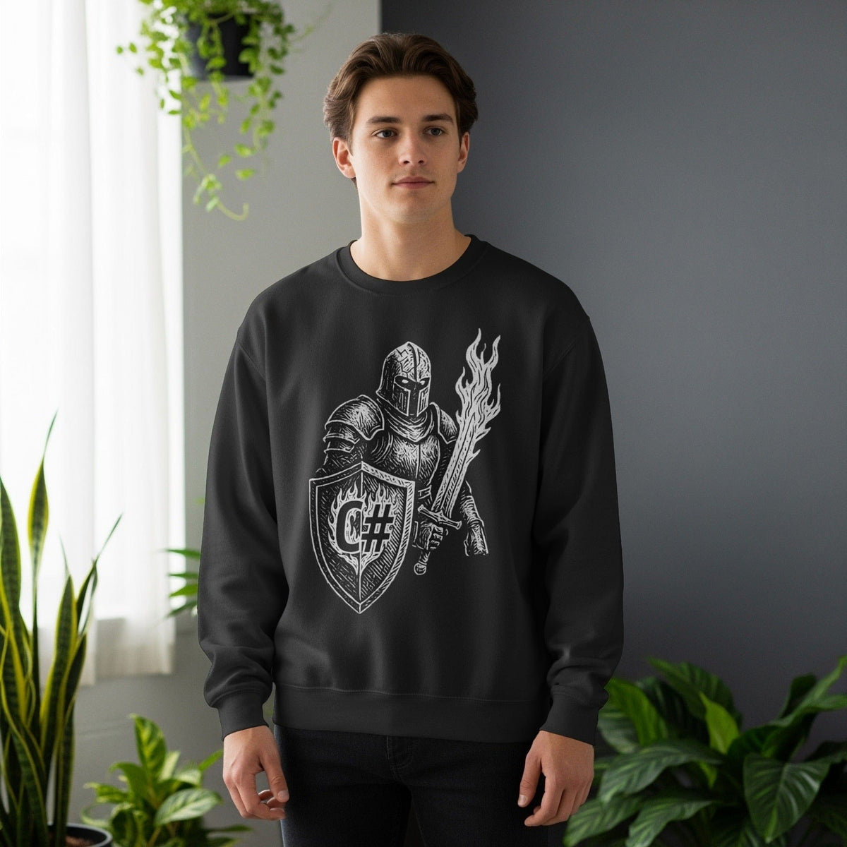 Code Culture C# knight sweatshirt funny programmer Sweatshirt in S — Code Culture developer clothing