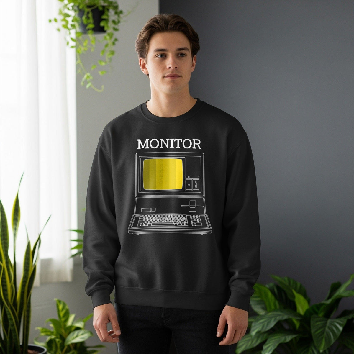 Code Culture monitor sweatshirt funny programmer Sweatshirt in S — Code Culture developer clothing