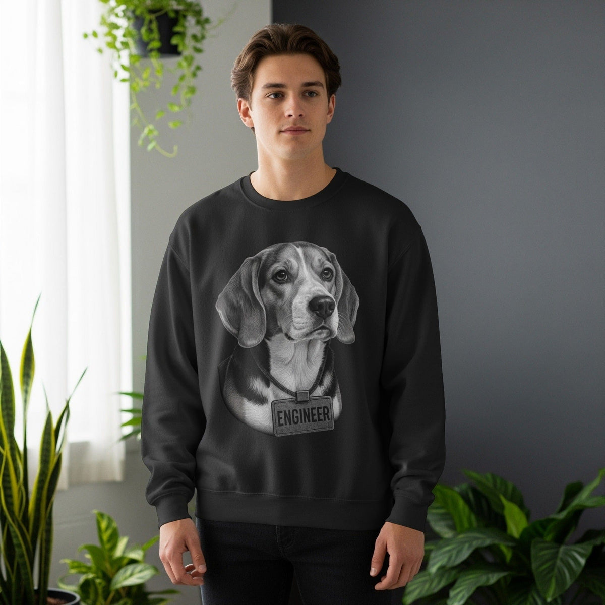 Code Culture dog engineer sweatshirt funny programmer Sweatshirt in S — Code Culture developer clothing