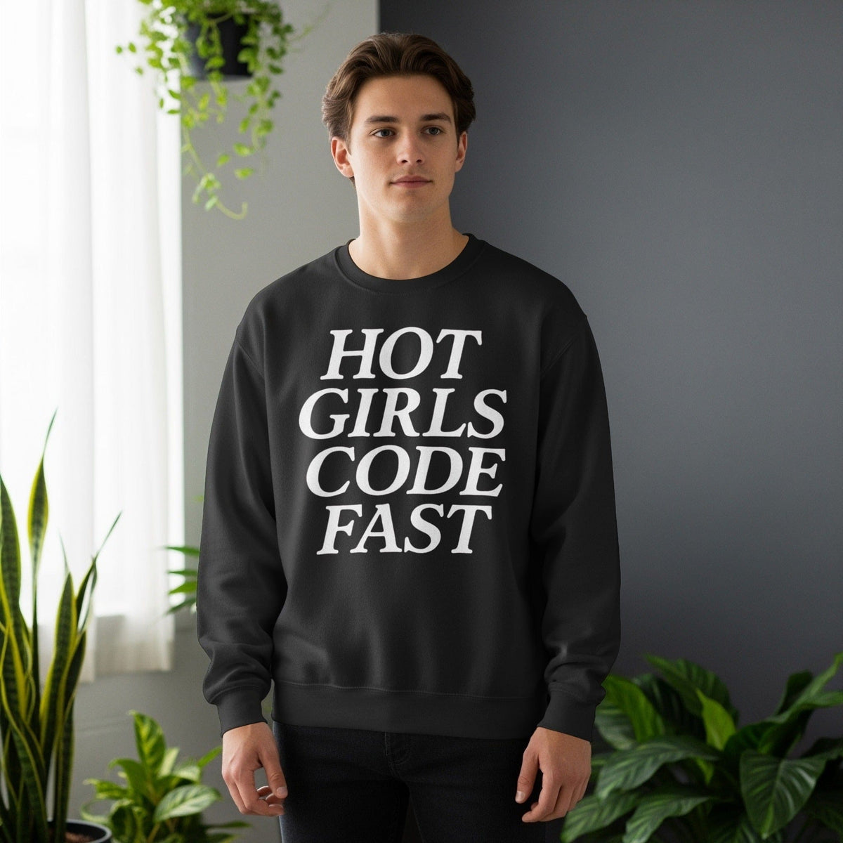 Code Culture hot girls code fast sweatshirt funny programmer Sweatshirt in S — Code Culture developer clothing