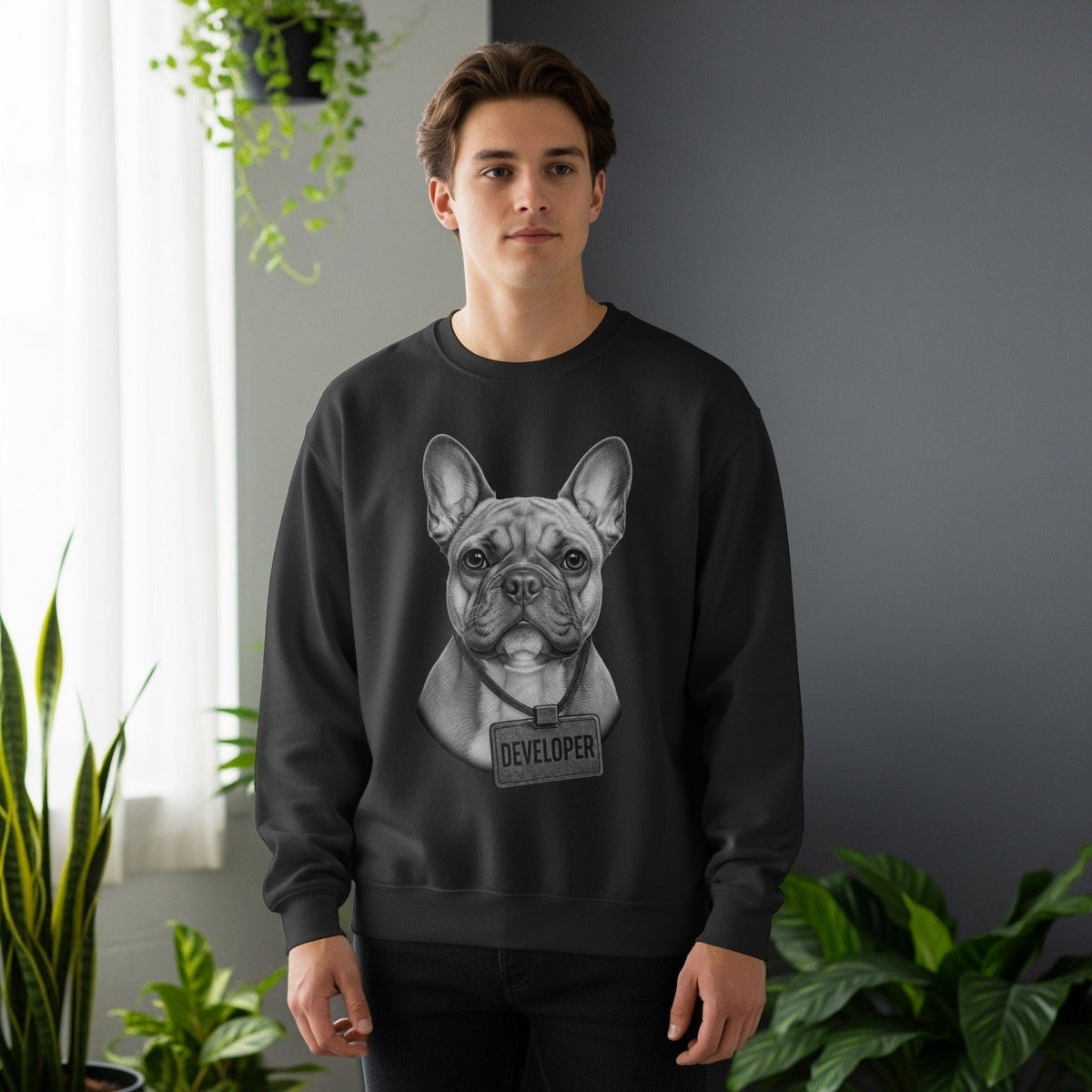 Code Culture dog developer sweatshirt funny programmer Sweatshirt in S — Code Culture developer clothing