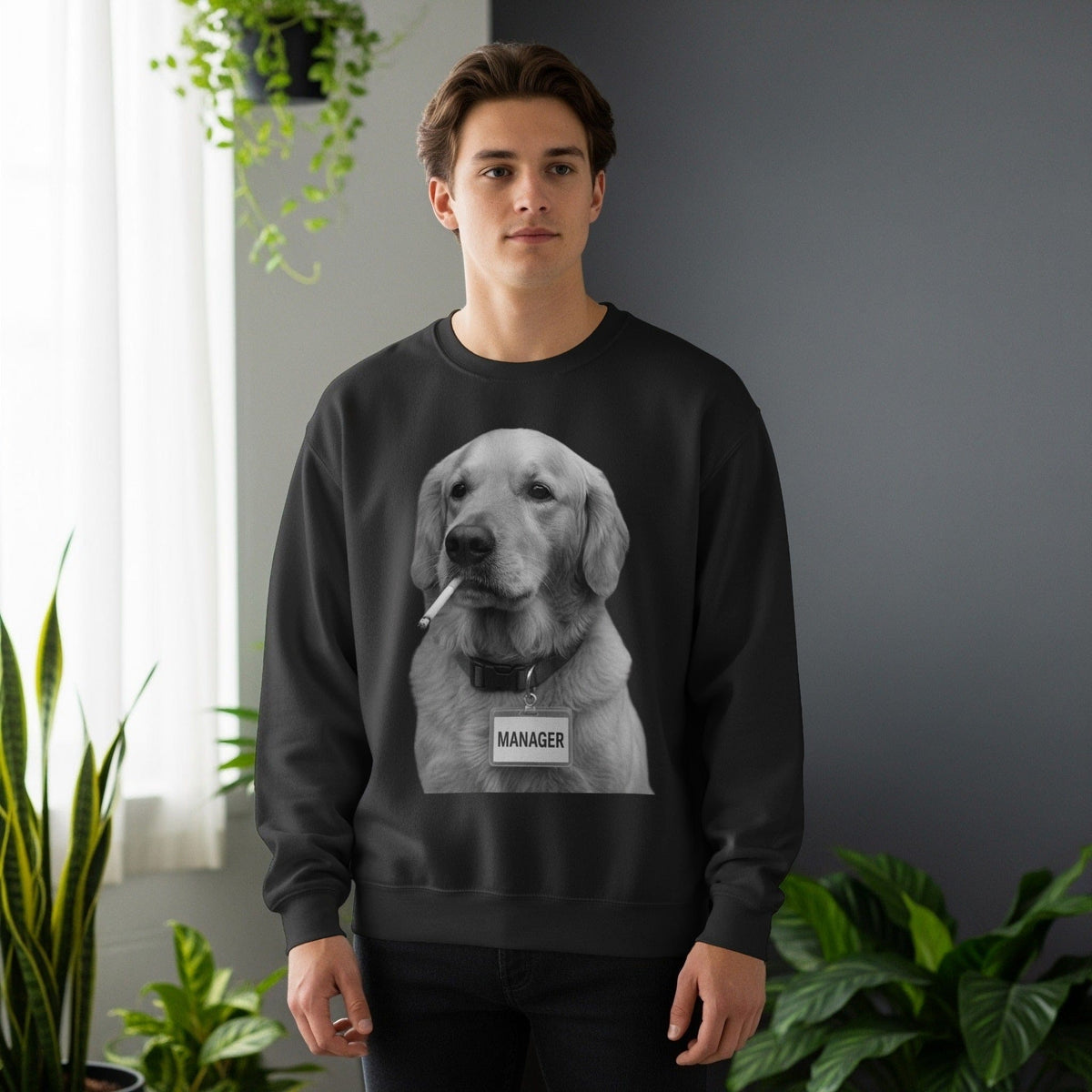 Code Culture dog manager sweatshirt funny programmer Sweatshirt in S — Code Culture developer clothing