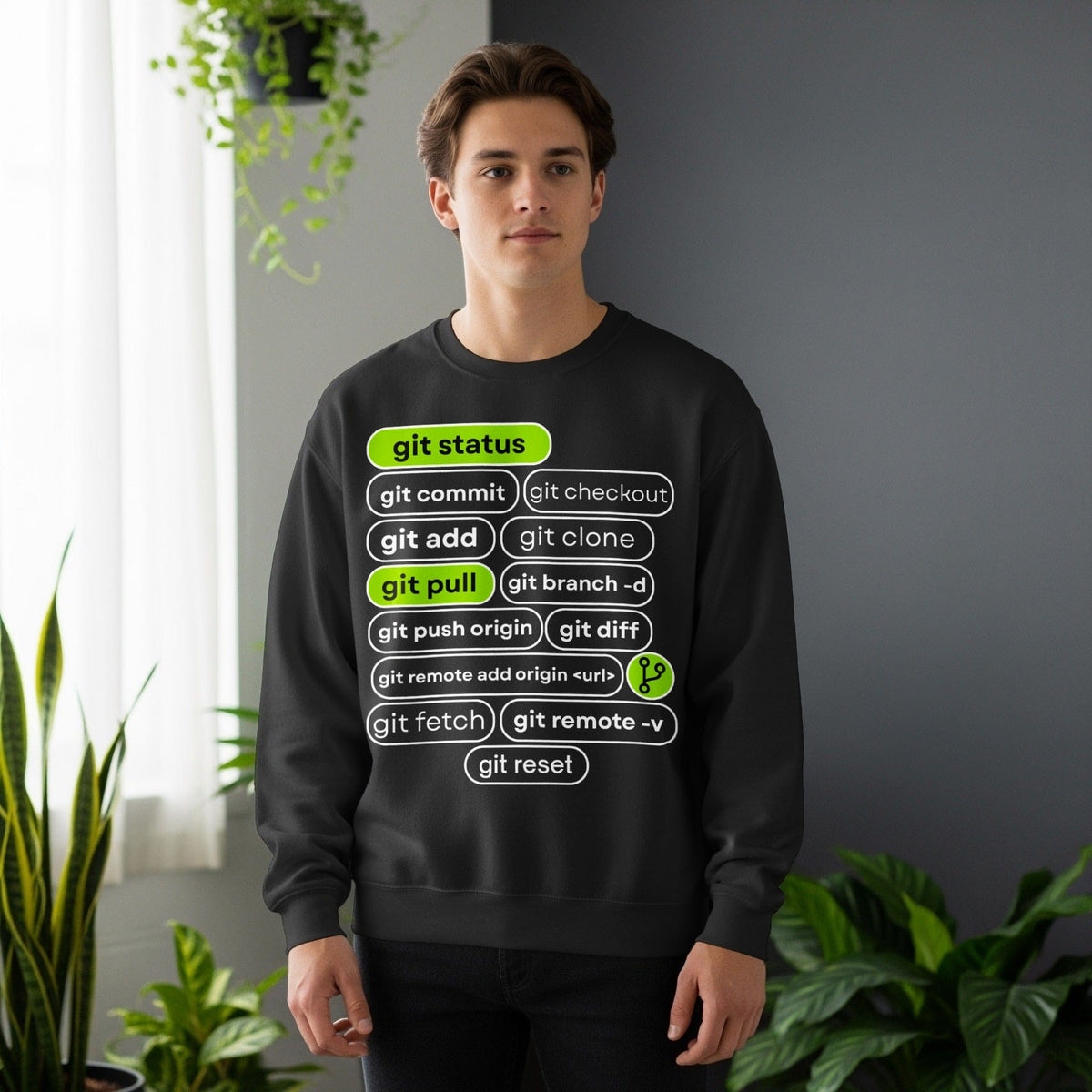 Code Culture git status sweatshirt funny programmer Sweatshirt in S — Code Culture developer clothing