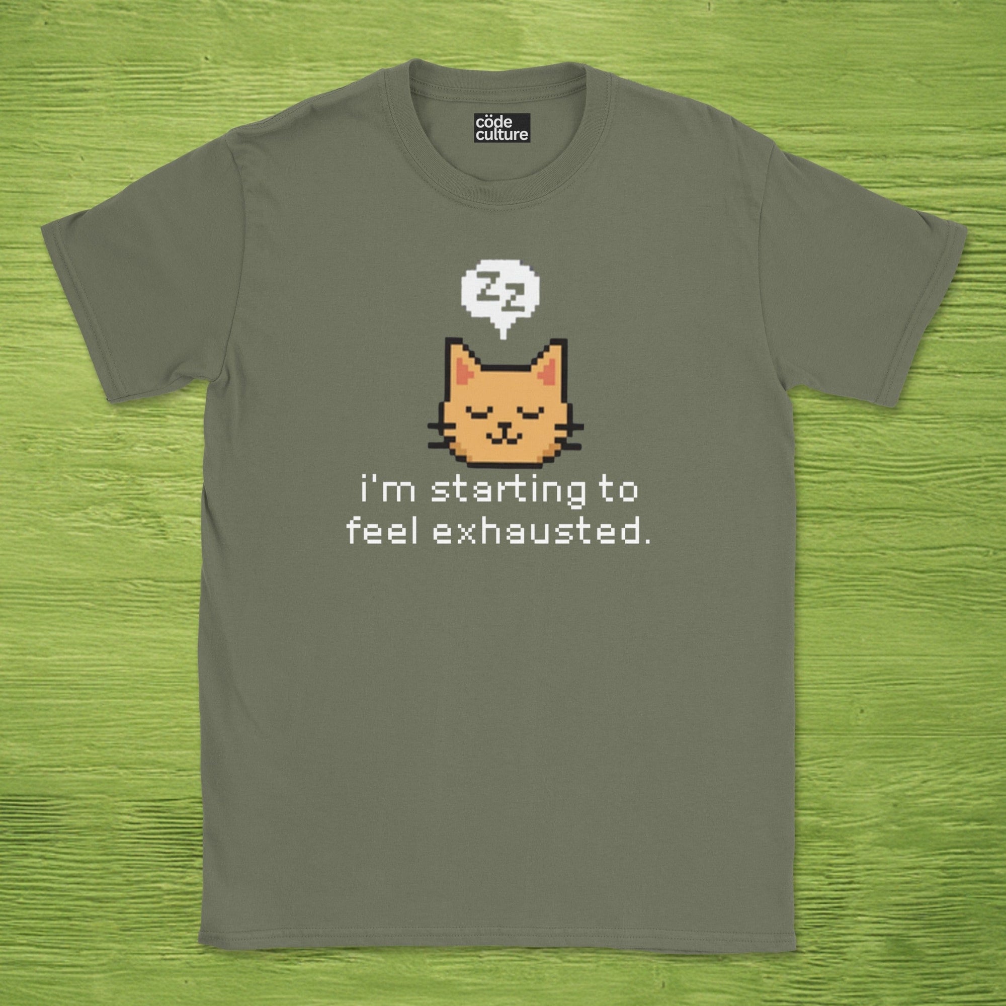 starting to feel exhausted cat shirt