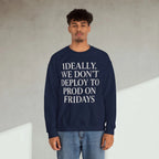 Code Culture ideally we dont deploy to prod on fridays Sweatshirt funny programmer Sweatshirt in S — Code Culture developer clothing