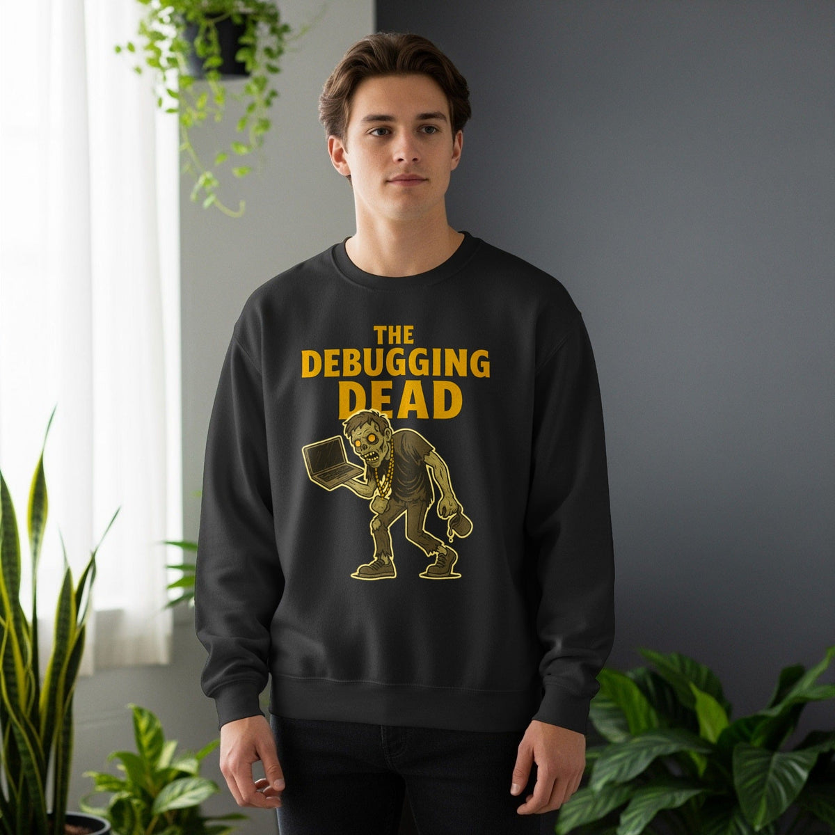 Code Culture the debugging dead sweatshirt funny programmer Sweatshirt in S — Code Culture developer clothing