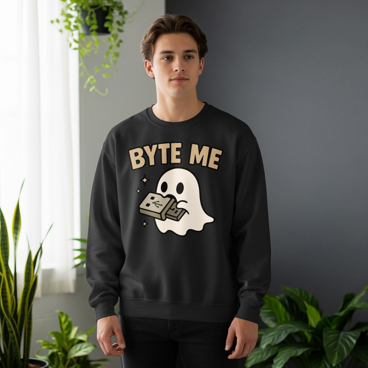 Code Culture byte me sweatshirt funny programmer Sweatshirt in S — Code Culture developer clothing