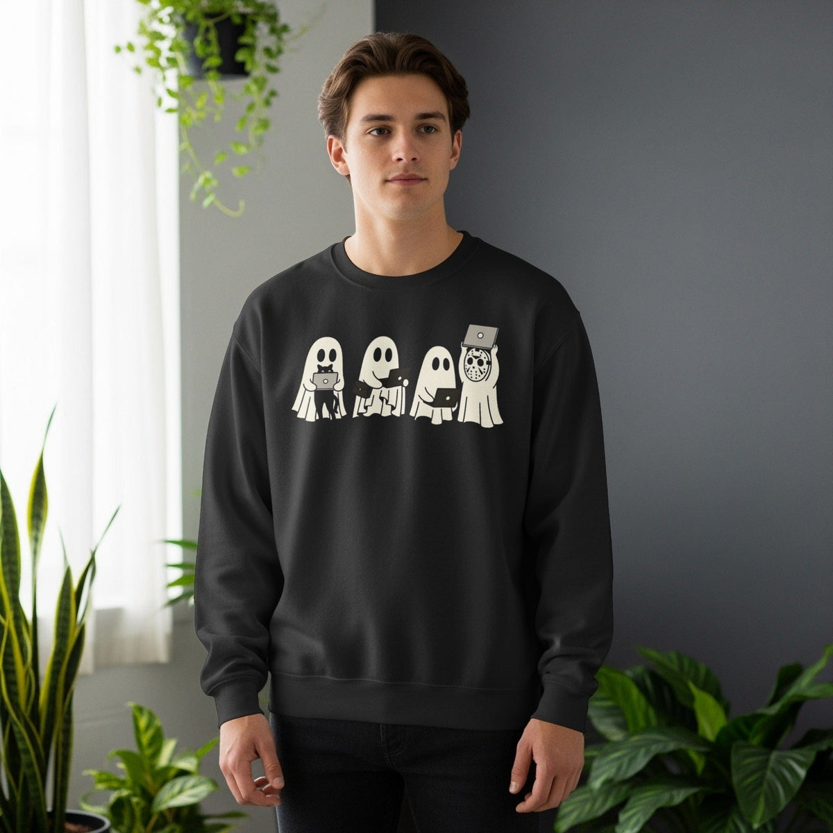 Code Culture ghost team sweatshirt funny programmer Sweatshirt in S — Code Culture developer clothing