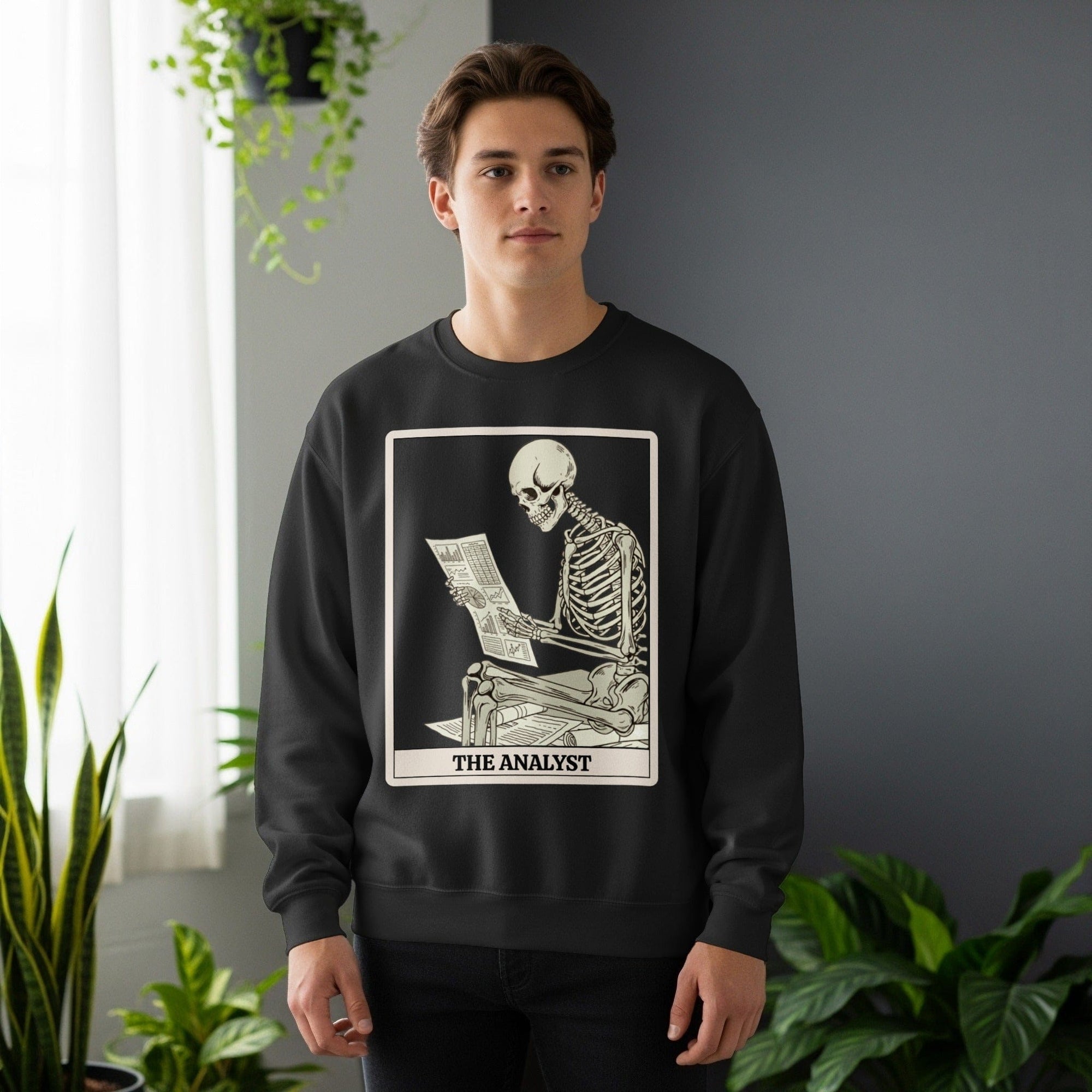 working skeleton analyst sweatshirt