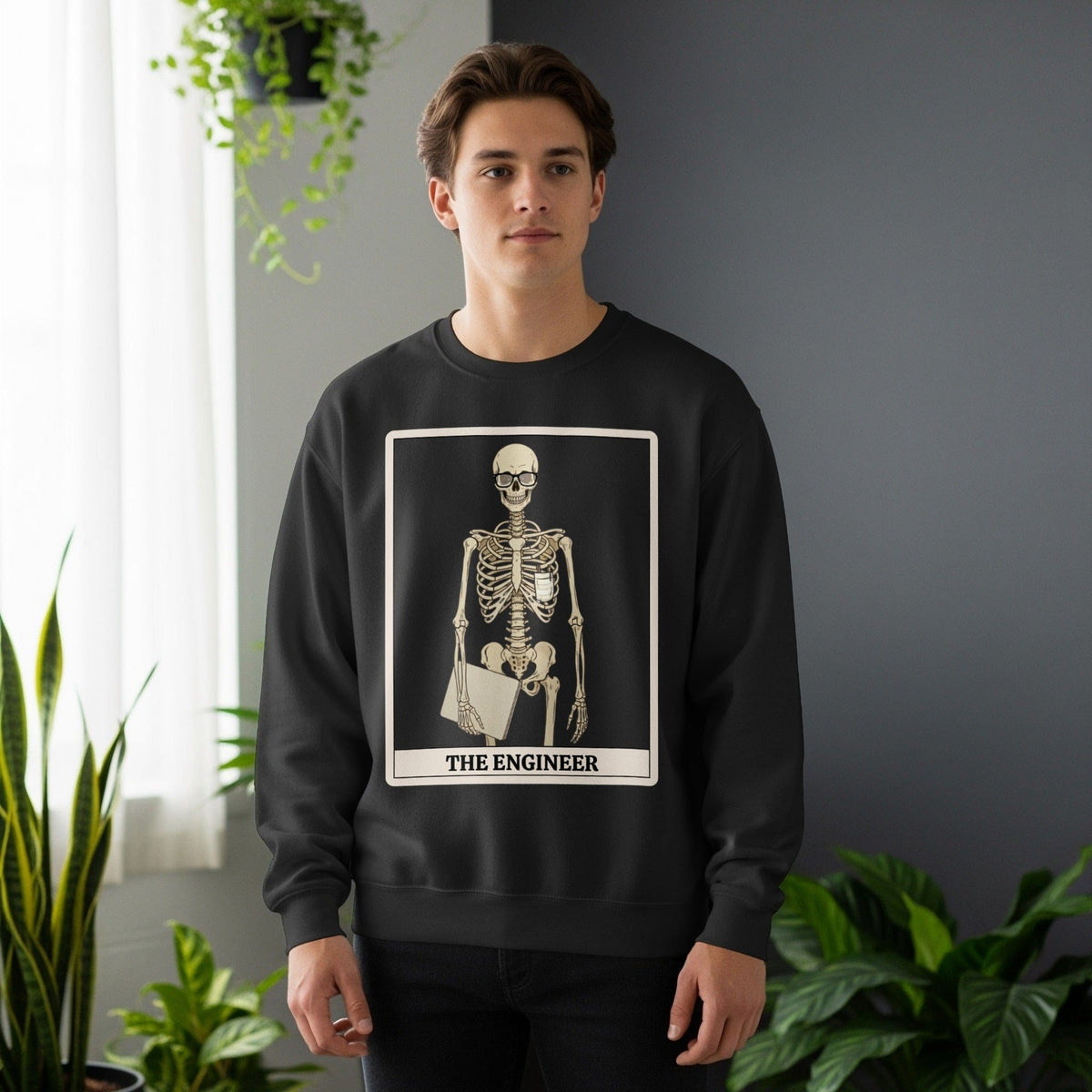 Code Culture skeleton engineer sweatshirt funny programmer Sweatshirt in S — Code Culture developer clothing