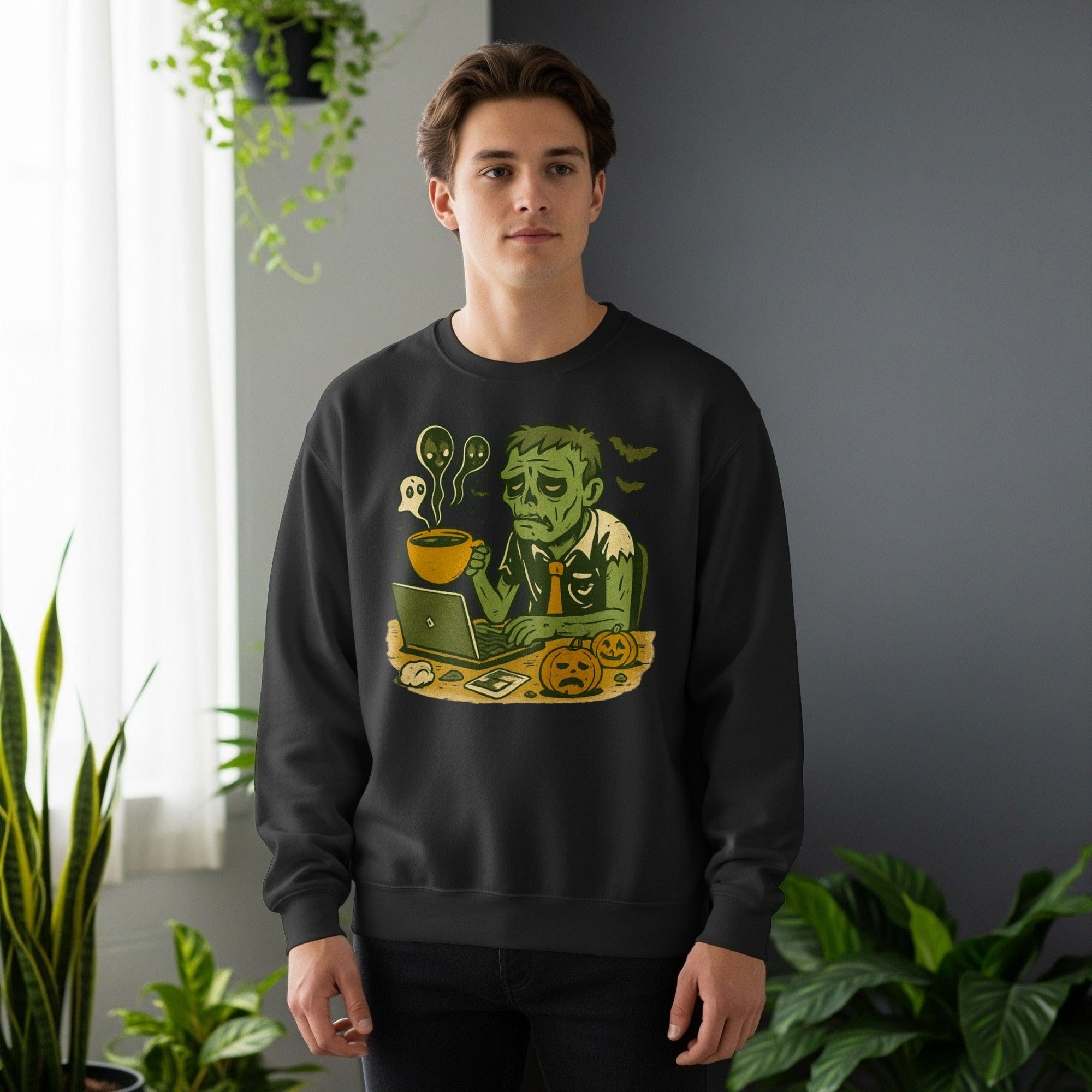 tired developer zombie sweatshirt