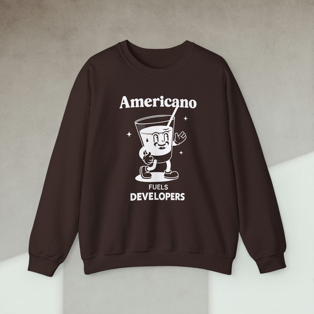 Code Culture americano fueling developers sweatshirt funny programmer Sweatshirt in S — Code Culture developer clothing