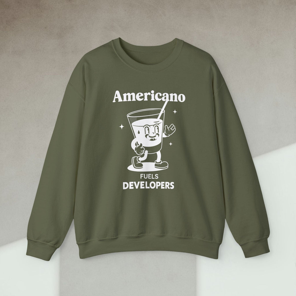 Code Culture americano fueling developers sweatshirt funny programmer Sweatshirt in S — Code Culture developer clothing