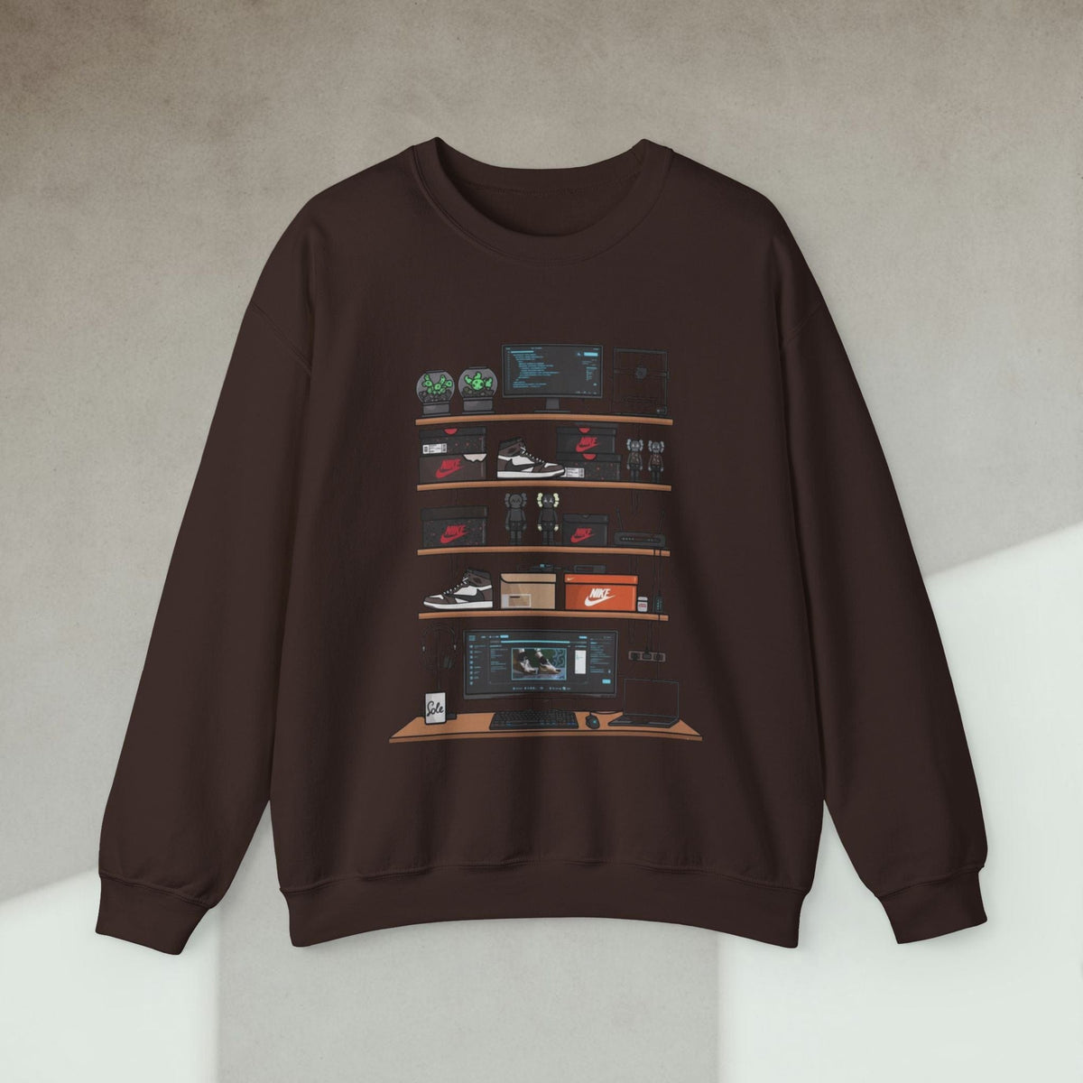 Code Culture cool dev desk setup sweatshirt funny programmer Sweatshirt in S — Code Culture developer clothing