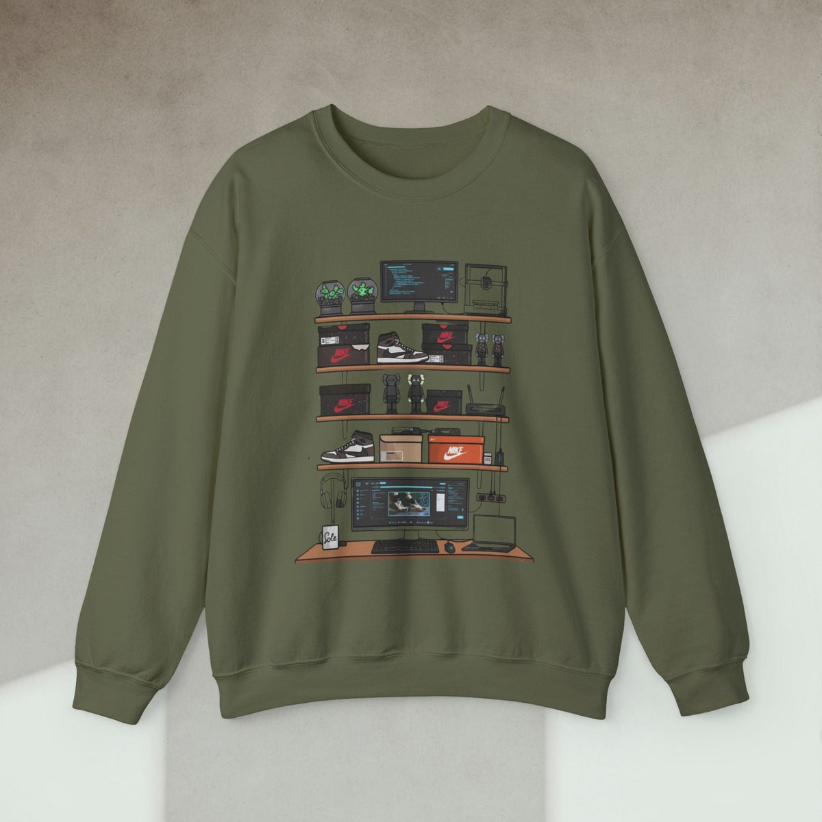 Code Culture cool dev desk setup sweatshirt funny programmer Sweatshirt in S — Code Culture developer clothing