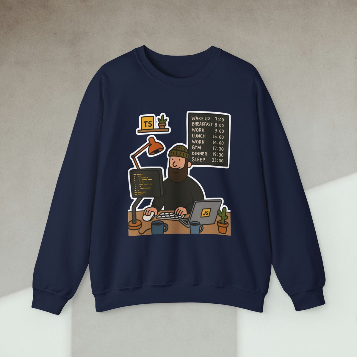 Code Culture developer daily schedule sweatshirt funny programmer Sweatshirt in S — Code Culture developer clothing