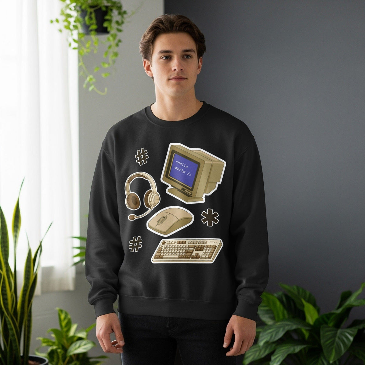 Code Culture developer essential sticker sweatshirt funny programmer Sweatshirt in S — Code Culture developer clothing