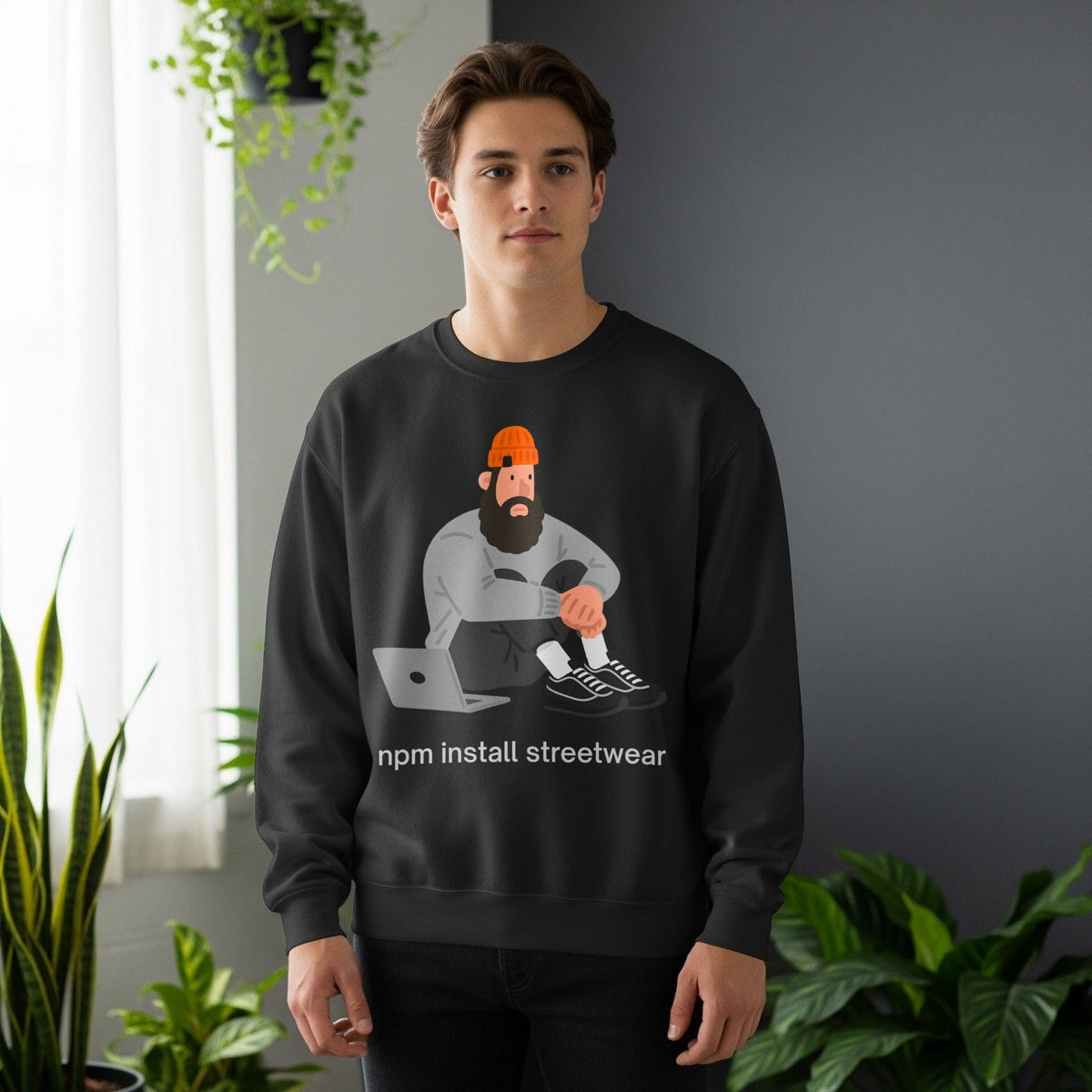 Code Culture npm install streetwear sweatshirt funny programmer Sweatshirt in S — Code Culture developer clothing
