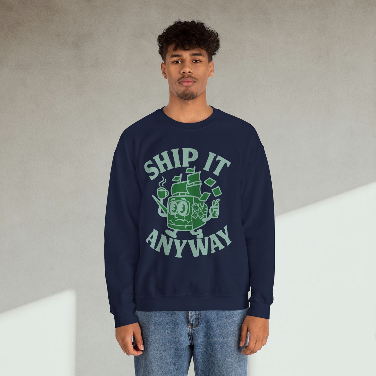 Code Culture ship it anyway Sweatshirt funny programmer Sweatshirt in S — Code Culture developer clothing