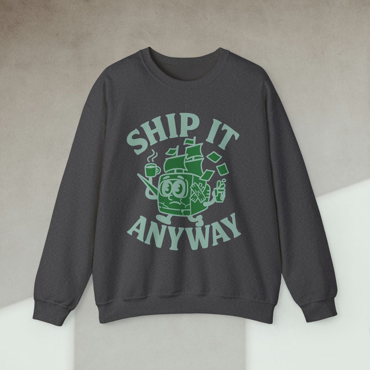 Code Culture ship it anyway Sweatshirt funny programmer Sweatshirt in S — Code Culture developer clothing
