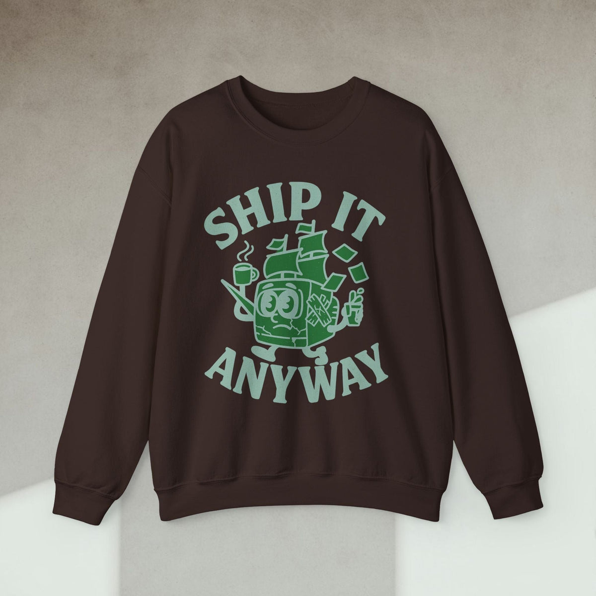 Code Culture ship it anyway Sweatshirt funny programmer Sweatshirt in S — Code Culture developer clothing