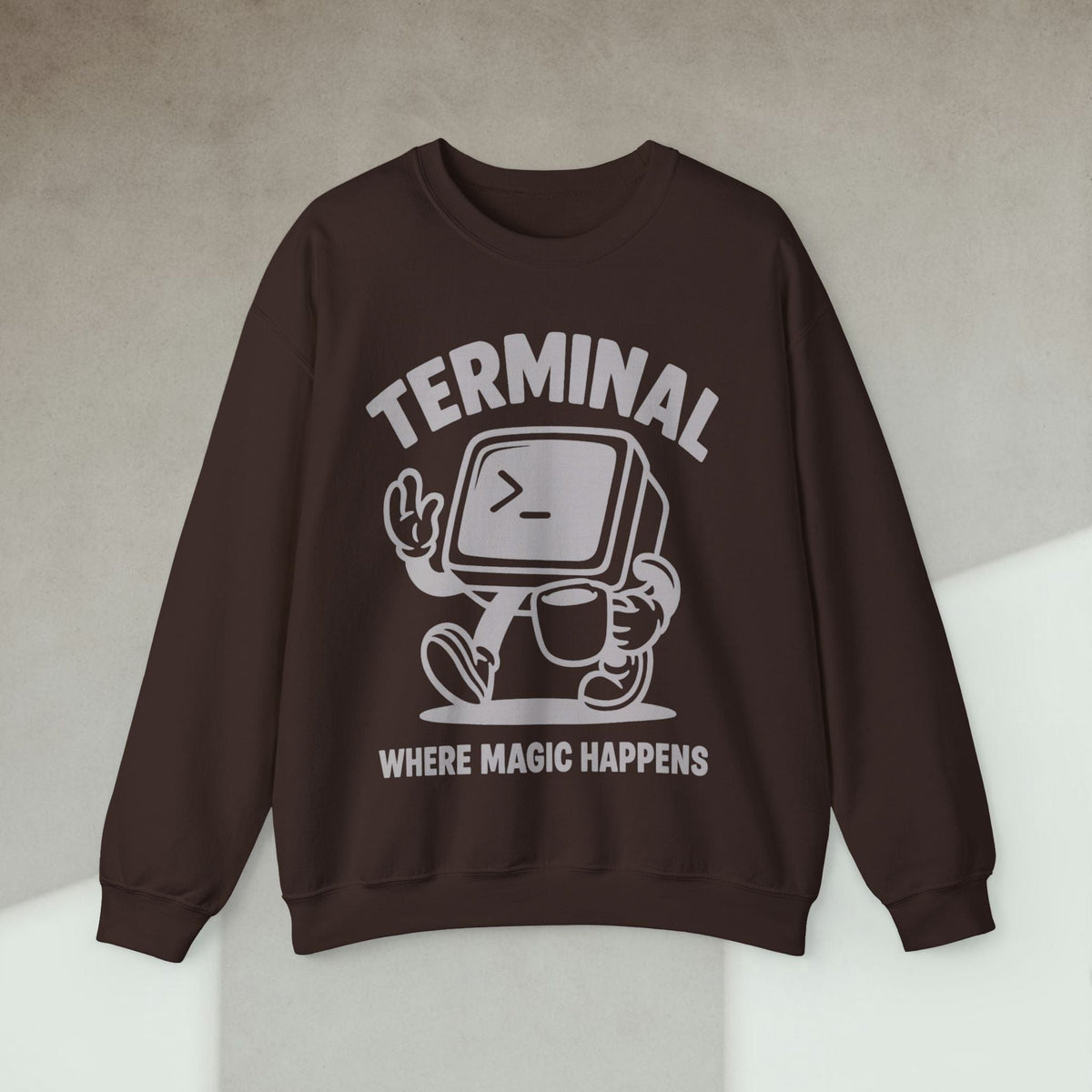 Code Culture terminal where magic happens Sweatshirt funny programmer Sweatshirt in S — Code Culture developer clothing
