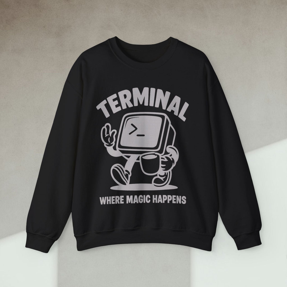 Code Culture terminal where magic happens Sweatshirt funny programmer Sweatshirt in S — Code Culture developer clothing