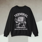 Code Culture terminal where magic happens Sweatshirt funny programmer Sweatshirt in S — Code Culture developer clothing