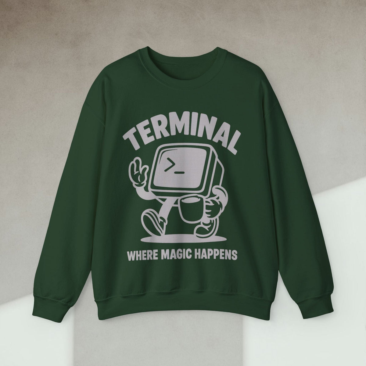 Code Culture terminal where magic happens Sweatshirt funny programmer Sweatshirt in S — Code Culture developer clothing