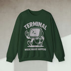 Code Culture terminal where magic happens Sweatshirt funny programmer Sweatshirt in S — Code Culture developer clothing