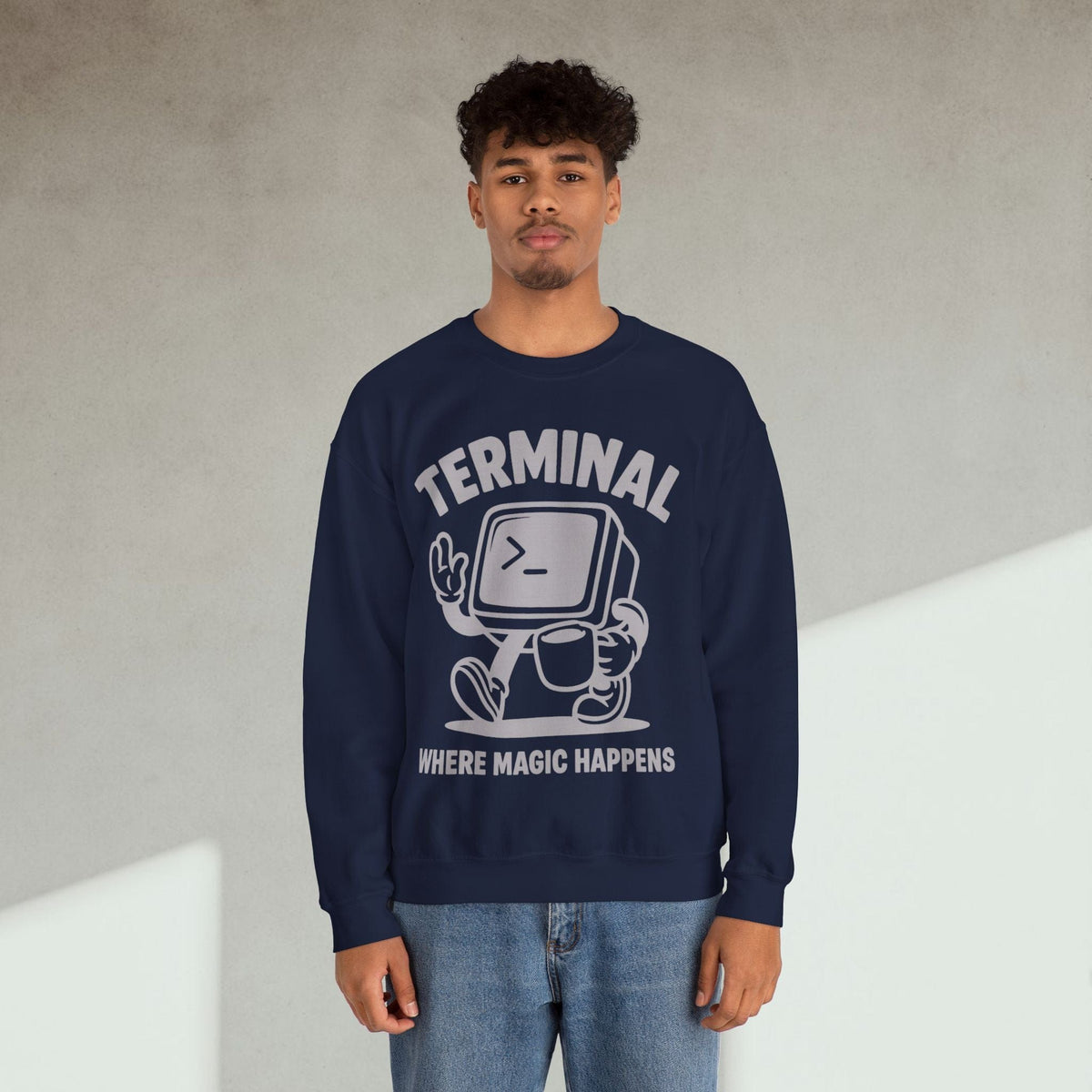 Code Culture terminal where magic happens Sweatshirt funny programmer Sweatshirt in S — Code Culture developer clothing