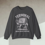 Code Culture terminal where magic happens Sweatshirt funny programmer Sweatshirt in S — Code Culture developer clothing