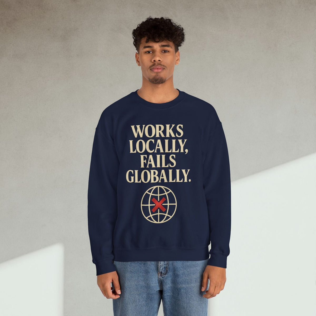 Code Culture works locally fails globally Sweatshirt funny programmer Sweatshirt in S — Code Culture developer clothing