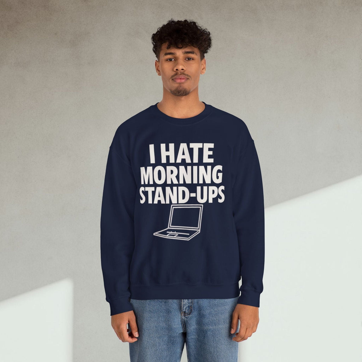Code Culture i hate morning stand ups Sweatshirt funny programmer Sweatshirt in S — Code Culture developer clothing