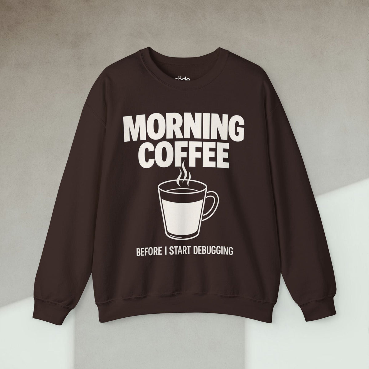 Code Culture morning coffee before I start debugging Sweatshirt funny programmer Sweatshirt in S — Code Culture developer clothing