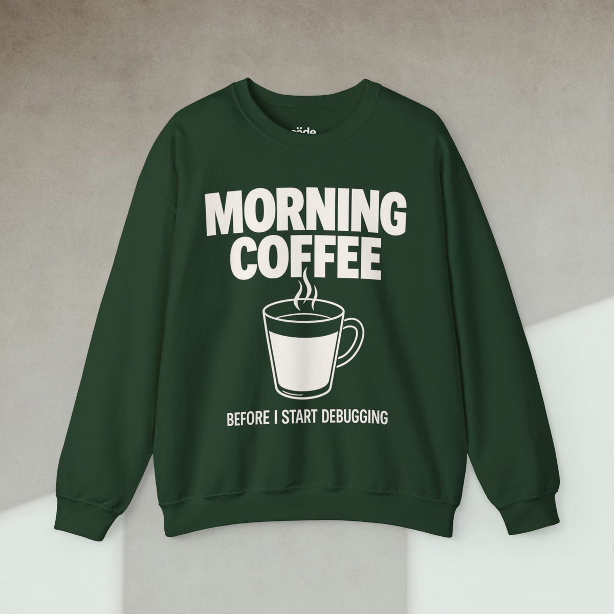 Code Culture morning coffee before I start debugging Sweatshirt funny programmer Sweatshirt in S — Code Culture developer clothing