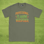 Code Culture professional claude whisperer shirt funny programmer T-Shirt in Military Green — Code Culture developer clothing