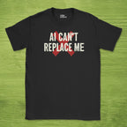 Code Culture ai cant replace me shirt funny programmer T-Shirt in Black — Code Culture developer clothing