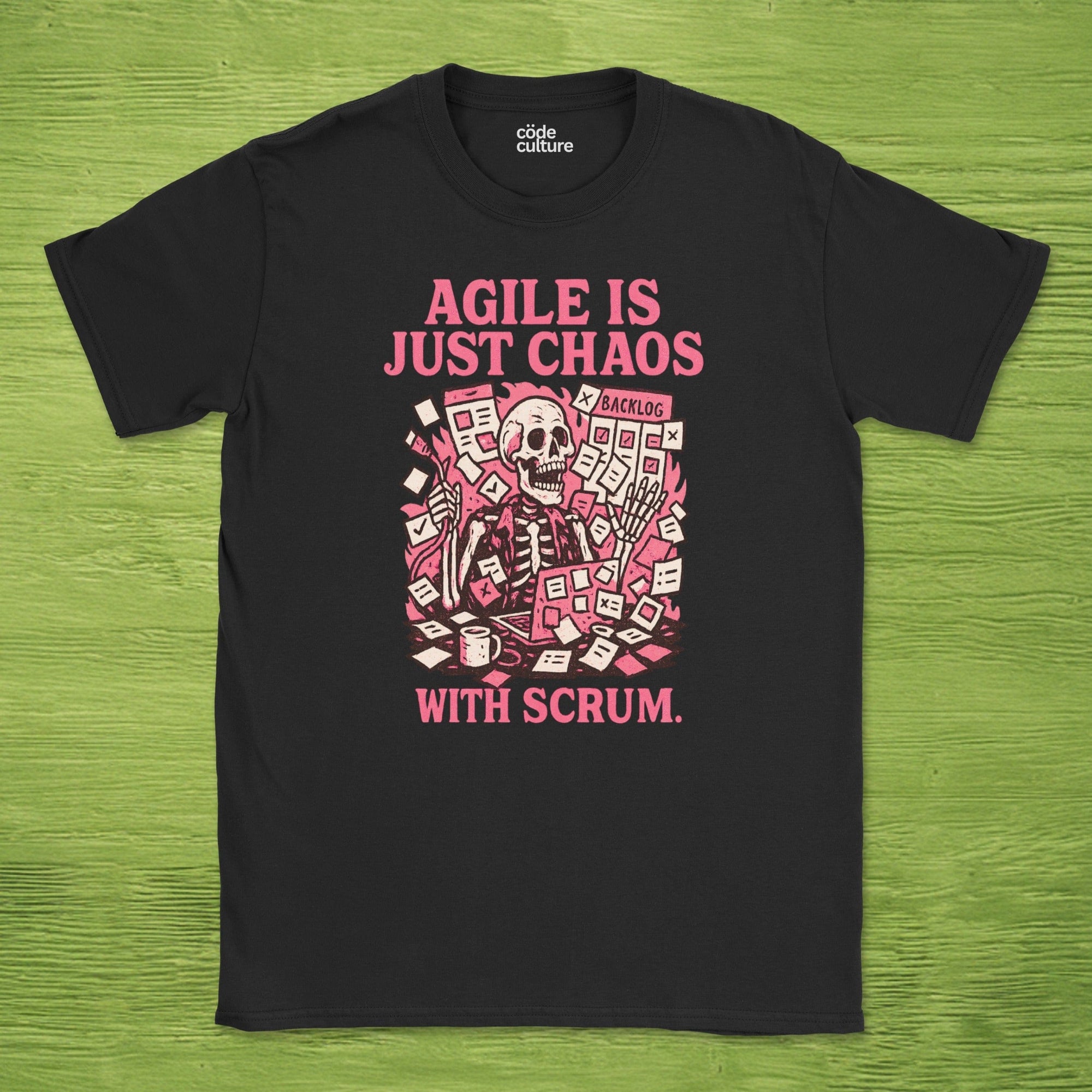 agile is just chaos with scrum skeleton shirt